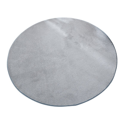 ELECTROPRIME KSolid Round Carpet Soft Fleece Mat Anti-Slip Area Rug Kids Bedroom Door Mats, Size:Diameter: 80cm(Red)
