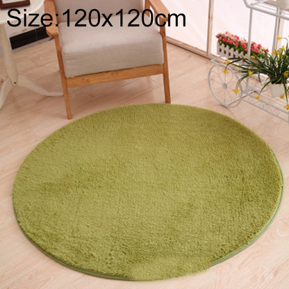 ELECTROPRIME KSolid Round Carpet Soft Fleece Mat Anti-Slip Area Rug Kids Bedroom Door Mats, Size:Diameter: 120cm(Grass Green)