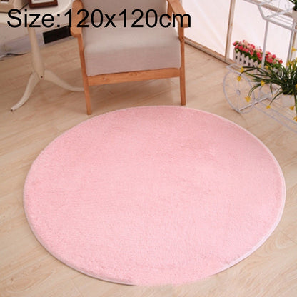 ELECTROPRIME KSolid Round Carpet Soft Fleece Mat Anti-Slip Area Rug Kids Bedroom Door Mats, Size:Diameter: 120cm(Pink)