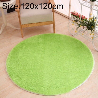 ELECTROPRIME KSolid Round Carpet Soft Fleece Mat Anti-Slip Area Rug Kids Bedroom Door Mats, Size:Diameter: 120cm(Candy Green)