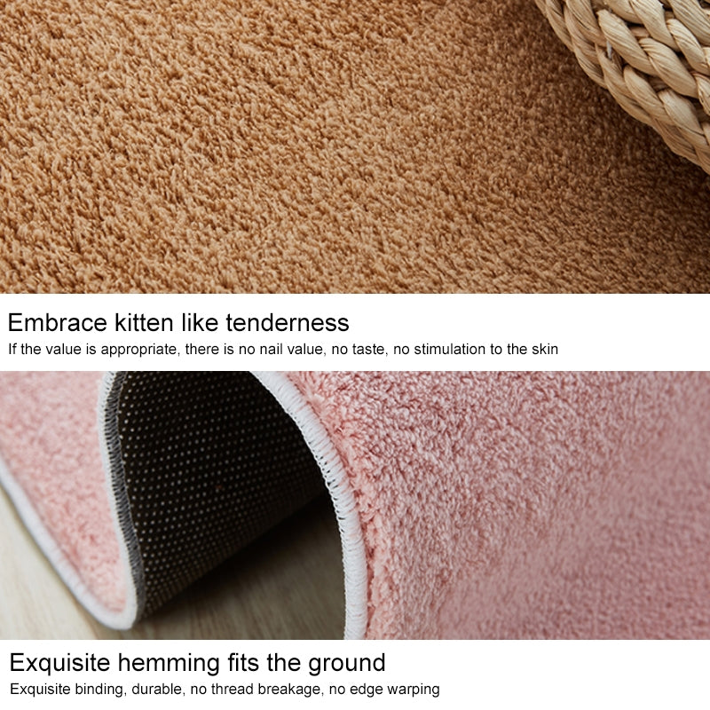 ELECTROPRIME KSolid Round Carpet Soft Fleece Mat Anti-Slip Area Rug Kids Bedroom Door Mats, Size:Diameter: 140cm(Blue)