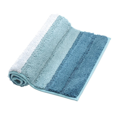 ELECTROPRIME Stripe Indoor Anti-slip Bathroom Kitchen Floor Mat Microfiber Rug Carpet, Size:46x71cm(Blue)