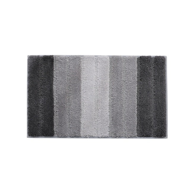 ELECTROPRIME Stripe Indoor Anti-slip Bathroom Kitchen Floor Mat Microfiber Rug Carpet, Size:51x81.5cm(Grey)