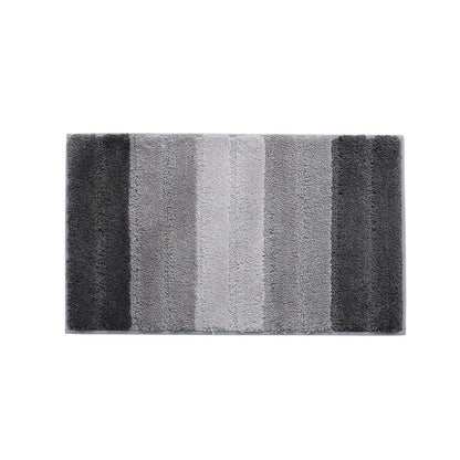 ELECTROPRIME Stripe Indoor Anti-slip Bathroom Kitchen Floor Mat Microfiber Rug Carpet, Size:51x81.5cm(Grey)