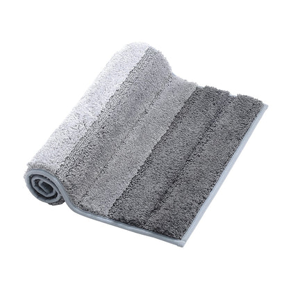 ELECTROPRIME Stripe Indoor Anti-slip Bathroom Kitchen Floor Mat Microfiber Rug Carpet, Size:51x81.5cm(Grey)