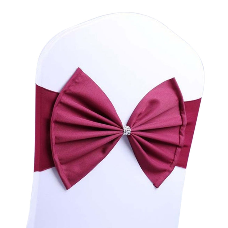 ELECTROPRIME Spandex Chair Sash fit all chair Wedding Chair Sashes Bow Elastic Chair Ribbon Back Tie Bands for Wedding Party Ceremony Banquet(Wine Red)