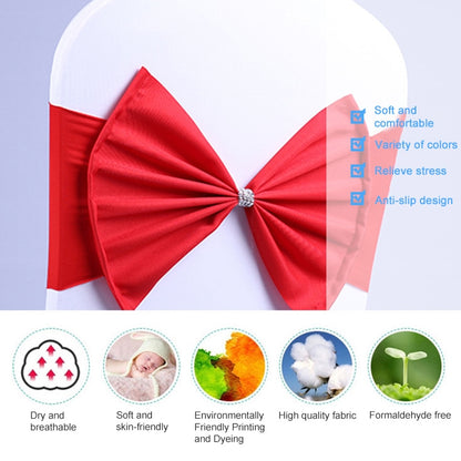 ELECTROPRIME Spandex Chair Sash fit all chair Wedding Chair Sashes Bow Elastic Chair Ribbon Back Tie Bands for Wedding Party Ceremony Banquet(Wine Red)