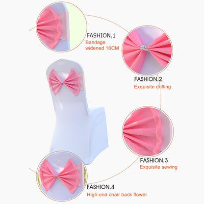 ELECTROPRIME Spandex Chair Sash fit all chair Wedding Chair Sashes Bow Elastic Chair Ribbon Back Tie Bands for Wedding Party Ceremony Banquet(Wine Red)