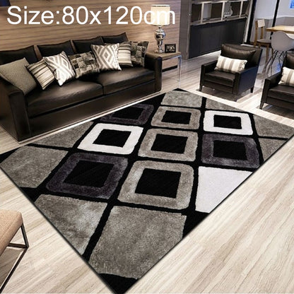 ELECTROPRIME Simple Modern Abstract Lattice Carpets Living Room Bedroom Floor Mat, Size:80x120cm(Nine Square)