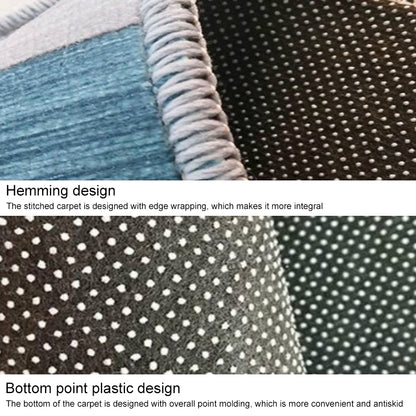 ELECTROPRIME Simple Modern Abstract Lattice Carpets Living Room Bedroom Floor Mat, Size:80x120cm(Nine Square)