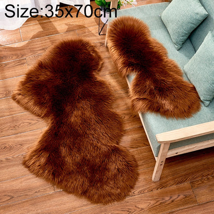 ELECTROPRIME Creative Double Heart Imitation Wool Carpet Sofa Cushion Mat Plush Bedroom Living Room Floor Rugs, Size:35x70 cm(Coffee)