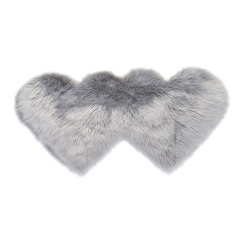 ELECTROPRIME Creative Double Heart Imitation Wool Carpet Sofa Cushion Mat Plush Bedroom Living Room Floor Rugs, Size:90x180cm(Red)