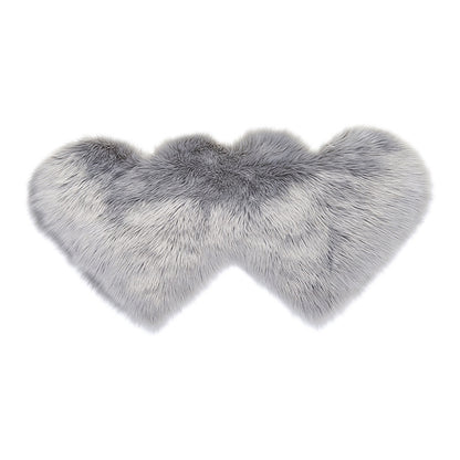 ELECTROPRIME Creative Double Heart Imitation Wool Carpet Sofa Cushion Mat Plush Bedroom Living Room Floor Rugs, Size:90x180cm(Red)