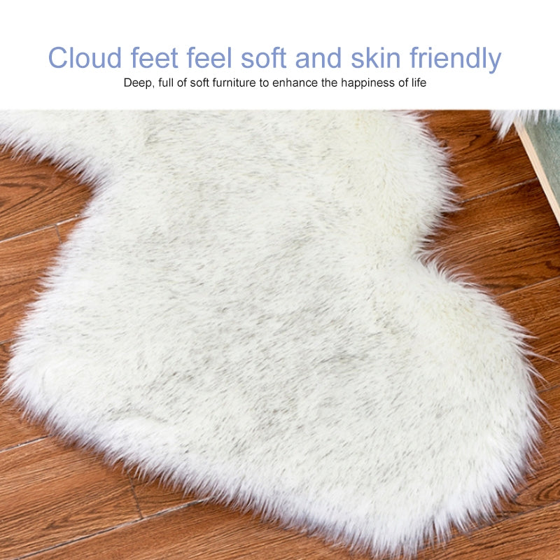 ELECTROPRIME Creative Double Heart Imitation Wool Carpet Sofa Cushion Mat Plush Bedroom Living Room Floor Rugs, Size:90x180cm(Camel)