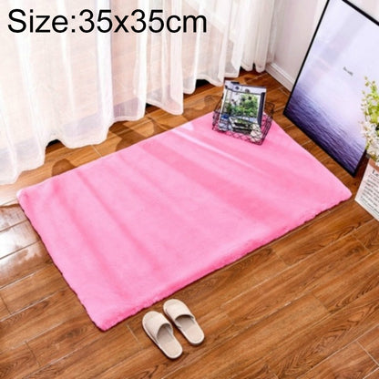 ELECTROPRIME Rug Artificial Rabbit Hair Carpet Non-slip Floor Mats for Living Room Bedroom Balcony Home Decoration, Size:350x350mm(Pink)