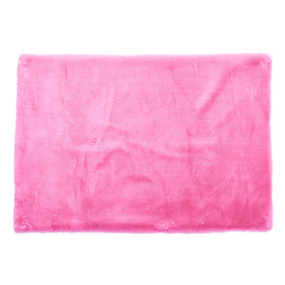 ELECTROPRIME Rug Artificial Rabbit Hair Carpet Non-slip Floor Mats for Living Room Bedroom Balcony Home Decoration, Size:350x350mm(Pink)