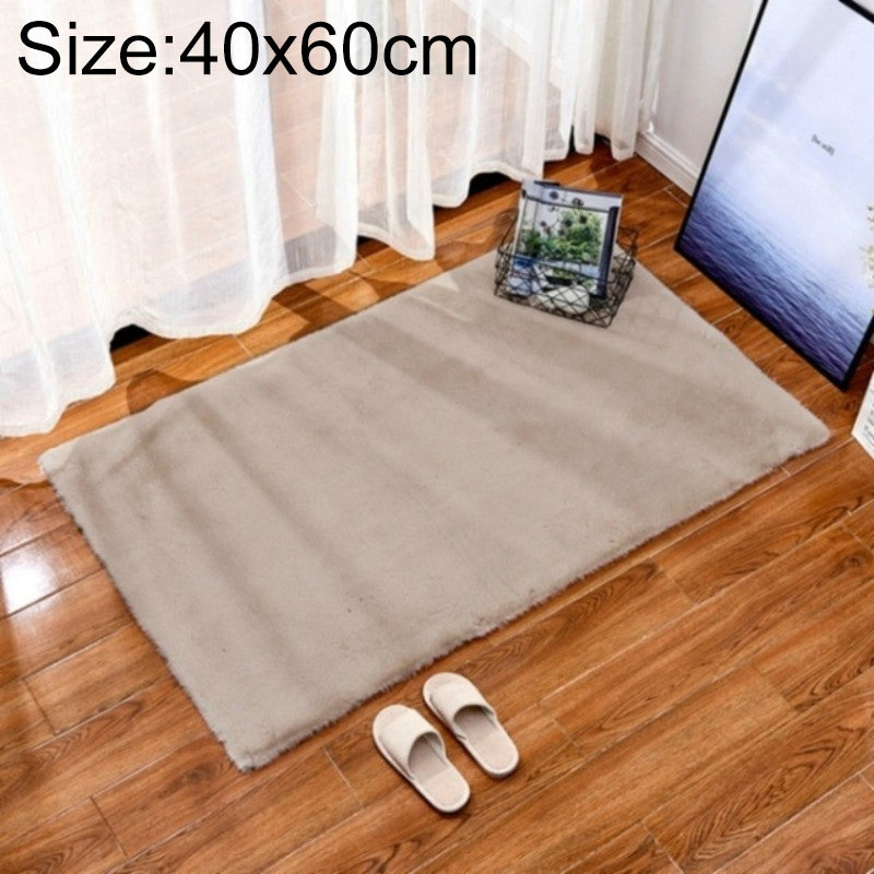 ELECTROPRIME Rug Artificial Rabbit Hair Carpet Non-slip Floor Mats for Living Room Bedroom Balcony Home Decoration, Size:400x600mm(Dark Beige)