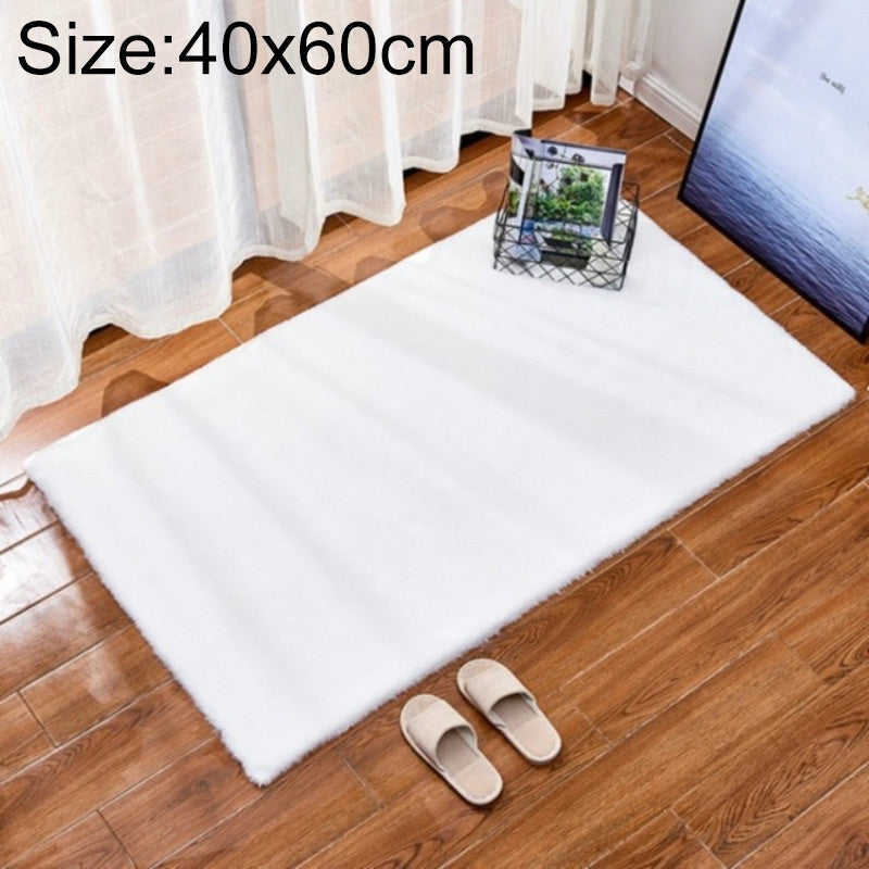 ELECTROPRIME Rug Artificial Rabbit Hair Carpet Non-slip Floor Mats for Living Room Bedroom Balcony Home Decoration, Size:400x600mm(White)