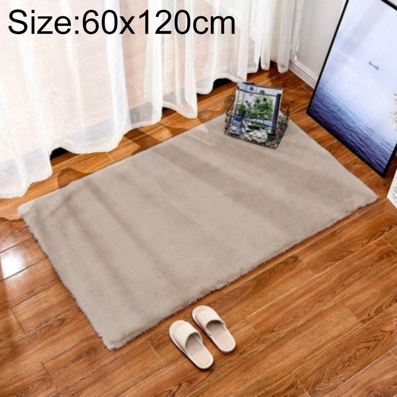 ELECTROPRIME Rug Artificial Rabbit Hair Carpet Non-slip Floor Mats for Living Room Bedroom Balcony Home Decoration, Size:600x1200mm(Dark Beige)