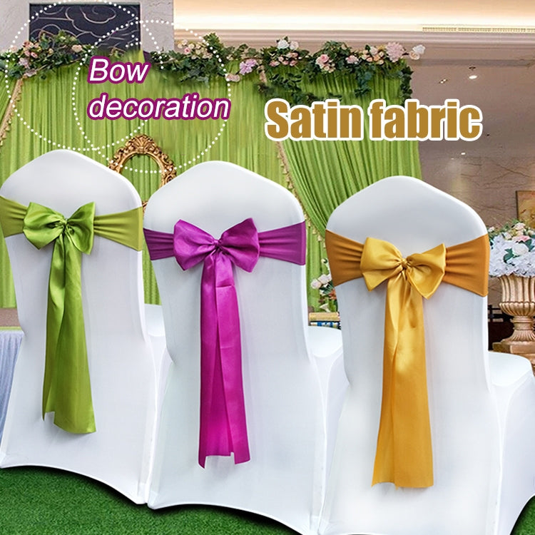 ELECTROPRIME 3 PCS Satin Fabric Chair Bows Wedding Chairs Knot Decoration(Royal blue)