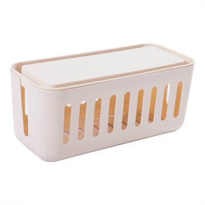 ELECTROPRIME Safety Household Desktop Power Cable Storage Box Charger Socket Organizer(Yellow)