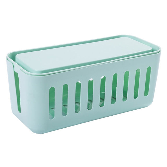 ELECTROPRIME Safety Household Desktop Power Cable Storage Box Charger Socket Organizer(Green)