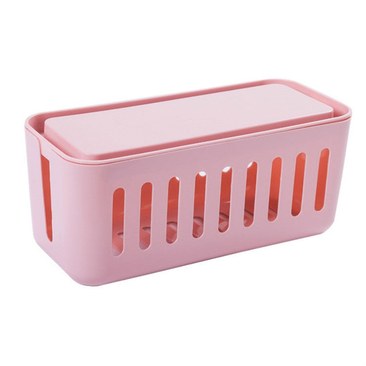 ELECTROPRIME Safety Household Desktop Power Cable Storage Box Charger Socket Organizer(Pink)