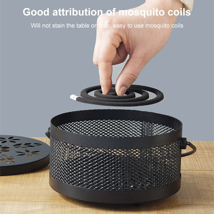 ELECTROPRIME Outdoor Portable Multifunctional Hollow Fireproof Mosquito Coil Box with Lid(Black)