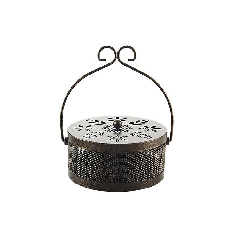 ELECTROPRIME Outdoor Portable Multifunctional Hollow Fireproof Mosquito Coil Box with Lid(Bronze)