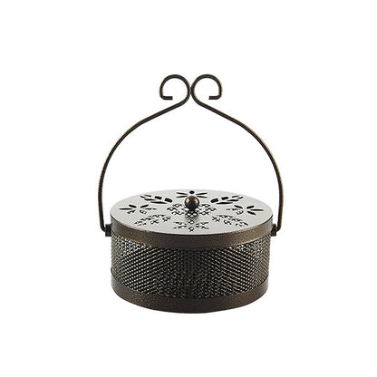 ELECTROPRIME Outdoor Portable Multifunctional Hollow Fireproof Mosquito Coil Box with Lid(Bronze)