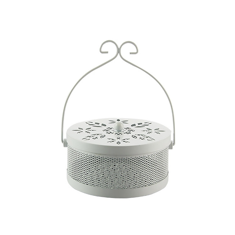 ELECTROPRIME Outdoor Portable Multifunctional Hollow Fireproof Mosquito Coil Box with Lid(White)