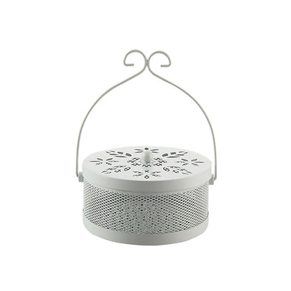 ELECTROPRIME Outdoor Portable Multifunctional Hollow Fireproof Mosquito Coil Box with Lid(White)