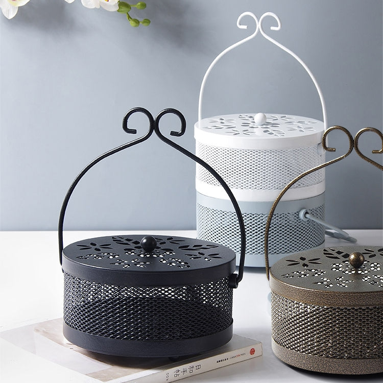 ELECTROPRIME Outdoor Portable Multifunctional Hollow Fireproof Mosquito Coil Box with Lid(White)