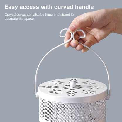 ELECTROPRIME Outdoor Portable Multifunctional Hollow Fireproof Mosquito Coil Box with Lid(White)