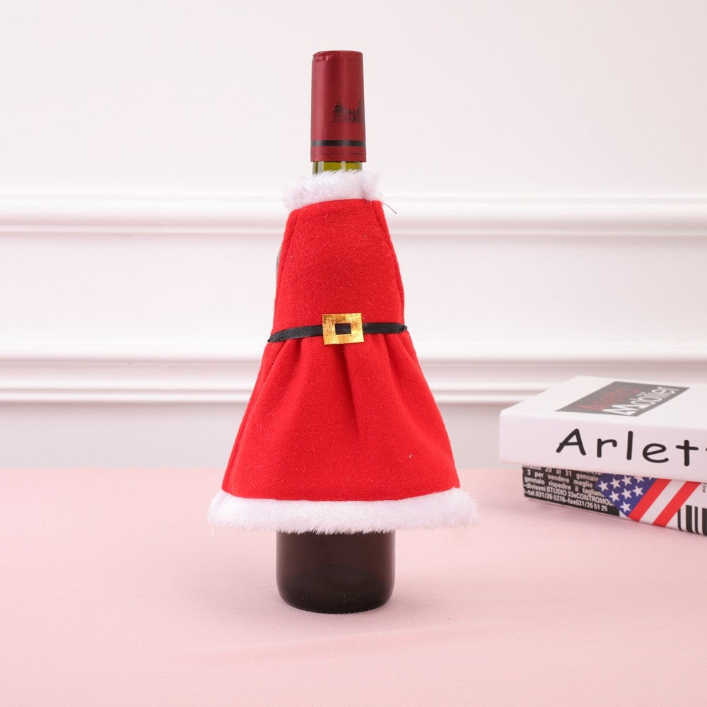 ELECTROPRIME 2 PCS Christmas Decoration Red Wine Bottle Set Christmas Items