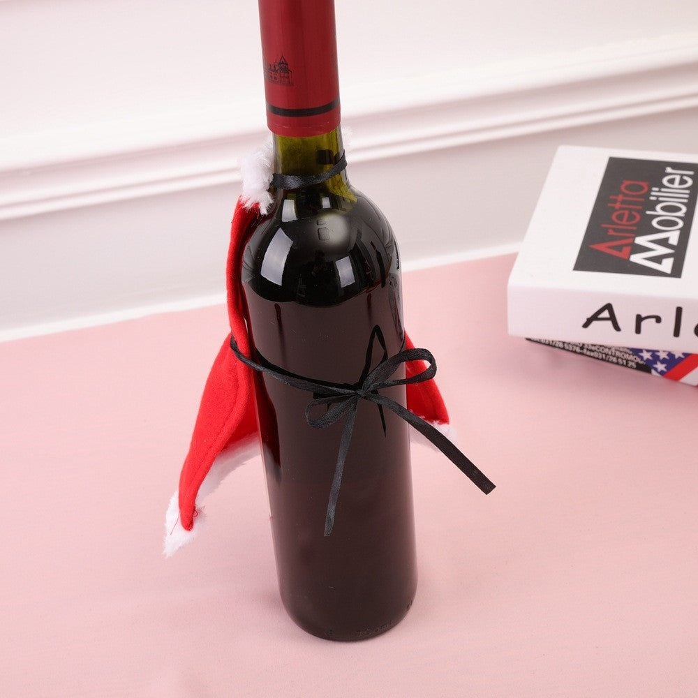 ELECTROPRIME 2 PCS Christmas Decoration Red Wine Bottle Set Christmas Items