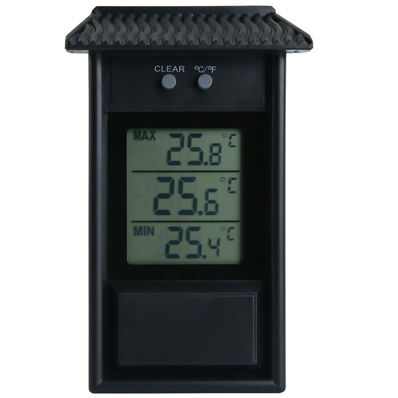 ELECTROPRIME Eaves Shape Outdoor Garden Refrigerator Waterproof Thermometer(Black)