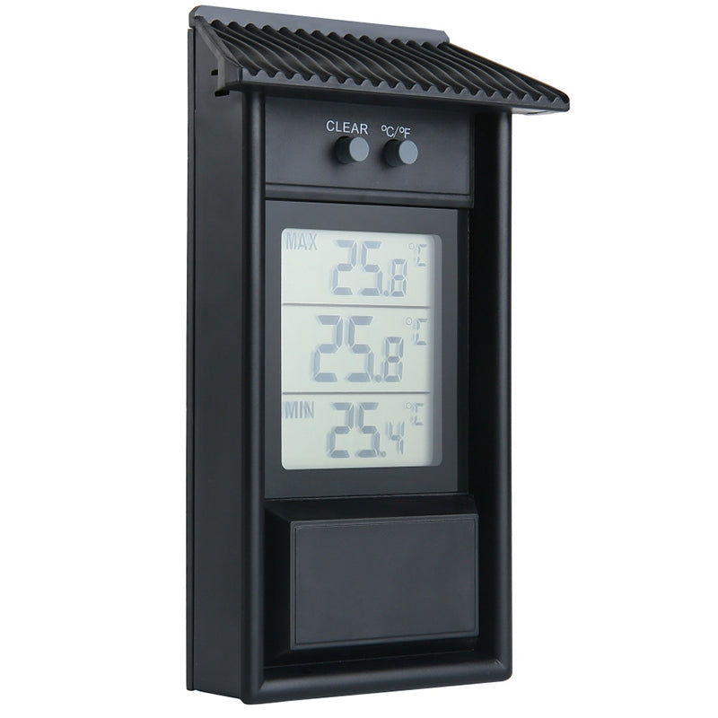 ELECTROPRIME Eaves Shape Outdoor Garden Refrigerator Waterproof Thermometer(Black)