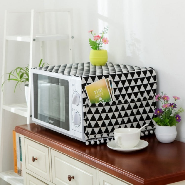 ELECTROPRIME Cotton Linen Universal Microwave Oven Dustproof Storage Cover(Black  Triangle)