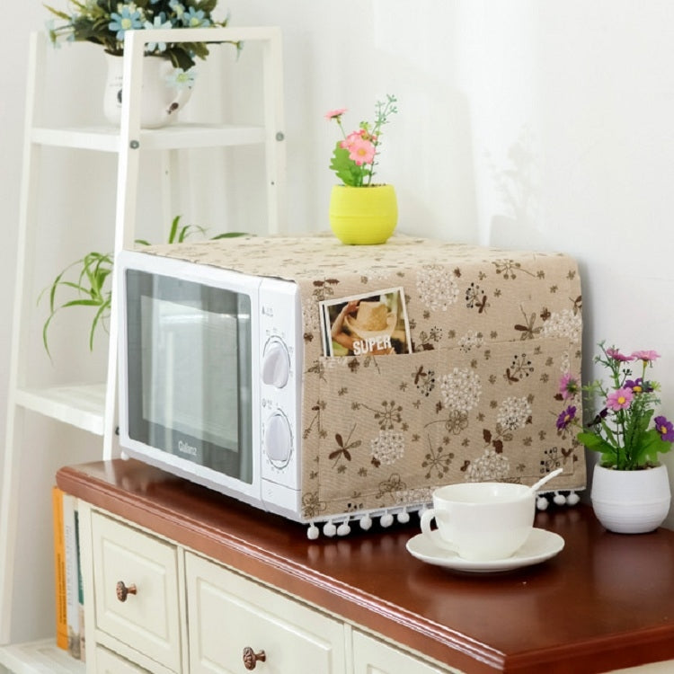 ELECTROPRIME Cotton Linen Universal Microwave Oven Dustproof Storage Cover(Grey Dandelion)