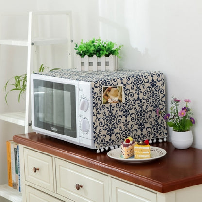 ELECTROPRIME Cotton Linen Universal Microwave Oven Dustproof Storage Cover(Blue and White Porcelain)