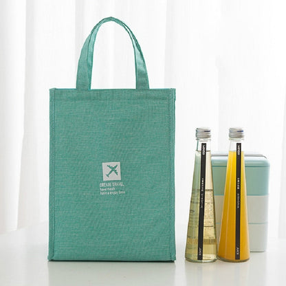 ELECTROPRIME Portable Lunch Picnic Portable Food Insulation Storage Bag, Size:S  20x23x14cm(Lake Blue)