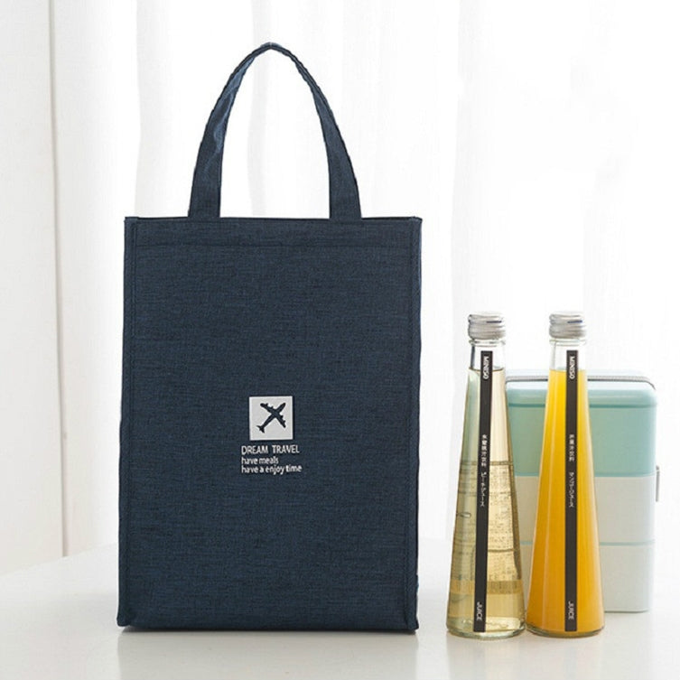 ELECTROPRIME Portable Lunch Picnic Portable Food Insulation Storage Bag, Size:S  20x23x14cm(Navy)