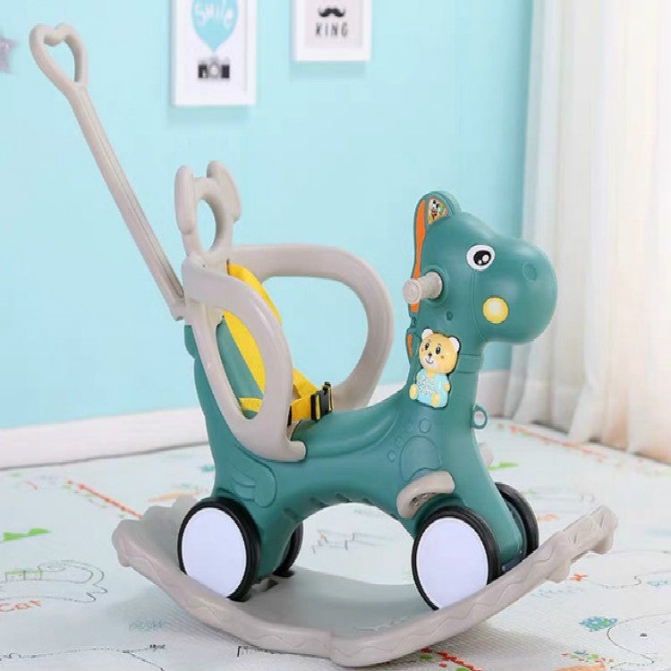 ELECTROPRIME Baby Rocking Chair Baby Rocking Horse Wooden Multifunctional Musical Ride On Toys(Green)