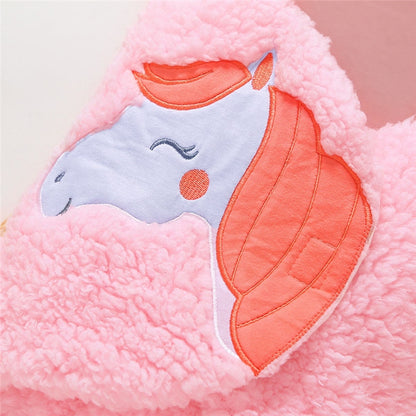 ELECTROPRIME Cute Cartoon Bear Ear Cotton Baby Sleeping Blanket(Pink)