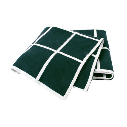ELECTROPRIME Knitted Plaid Baby Blanket(Green)