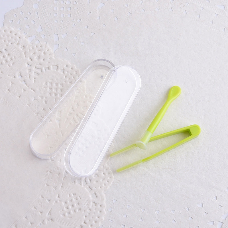 ELECTROPRIME 5pcs Portable Contact Lens Special Tweezer and Stick Set Travel Kit(Green)