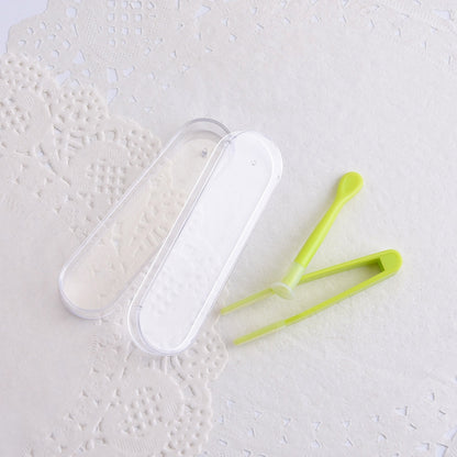 ELECTROPRIME 5pcs Portable Contact Lens Special Tweezer and Stick Set Travel Kit(Green)