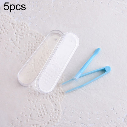 ELECTROPRIME 5pcs Portable Contact Lens Special Tweezer and Stick Set Travel Kit(Blue)