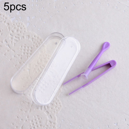 ELECTROPRIME 5pcs Portable Contact Lens Special Tweezer and Stick Set Travel Kit(Purple)